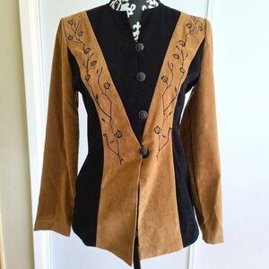 Vintage 80s D.J. Summers Faux Suede Long Blazer Size 6